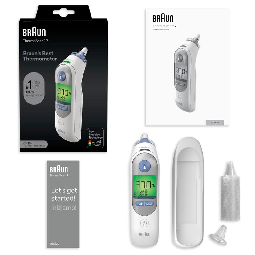 Braun ThermoScan 7 Ear thermometer - Age Precision Technology - Colour-coded Digital Display - Baby and Infant Friendly - #1 Brand among doctors(1) - 6