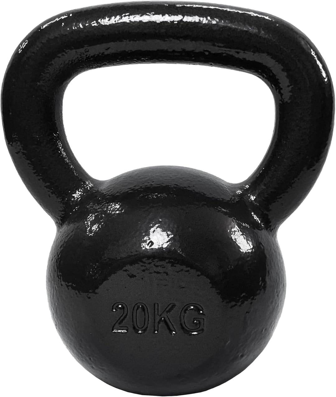 Amazon Basics Cast-Iron Kettlebell with Textured and Painted Surface, Black, 20 kg / 44lbs