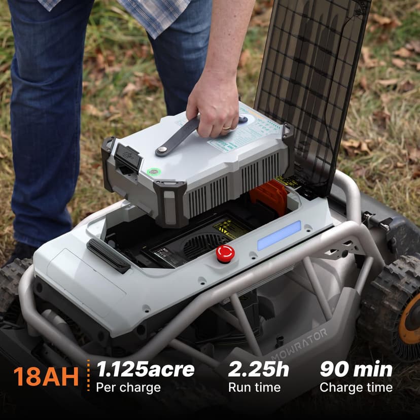 Mowrator S1 4WD 18Ah Remote Control Lawn Mower, All-Season Yard Care, 75% (37°) Slope Climbing, with Leaf Shredding Vacuum, 21" Width, 1.5–4.3" Cutting Height, Up to 1.12 Acres - 9