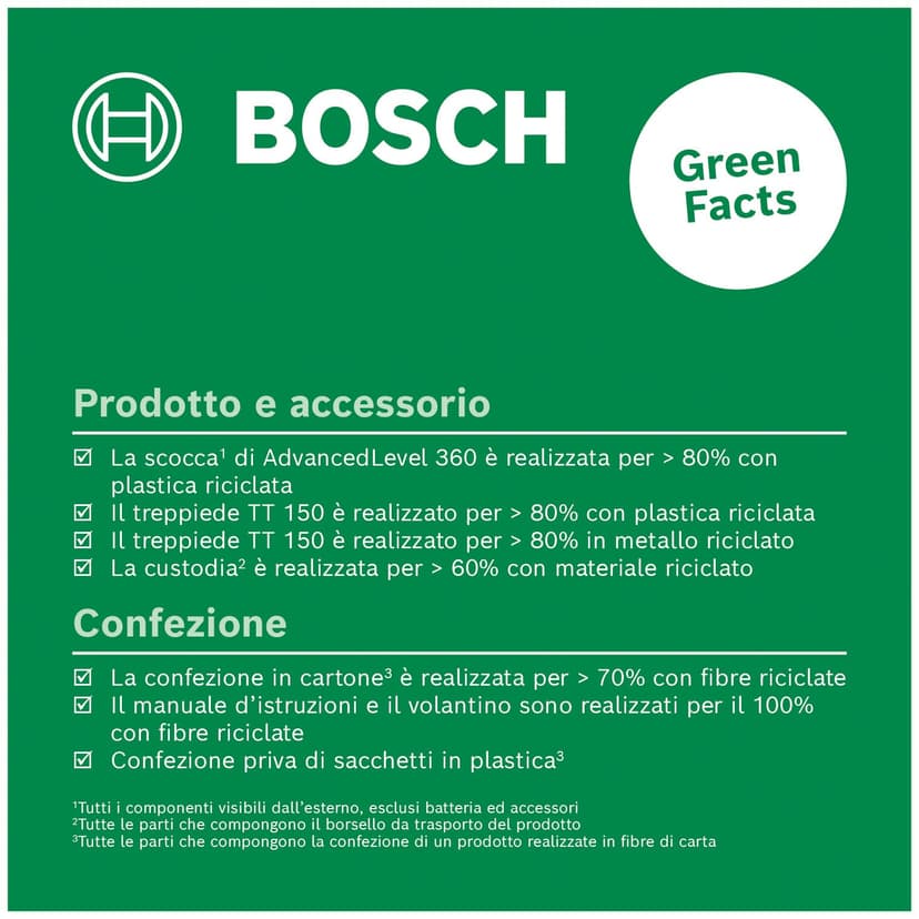 Bosch cross line laser AdvancedLevel 360 with premium tripod (3 laser lines incl. 360° for alignment throughout the entire room, in E-Commerce cardboard box) - 3