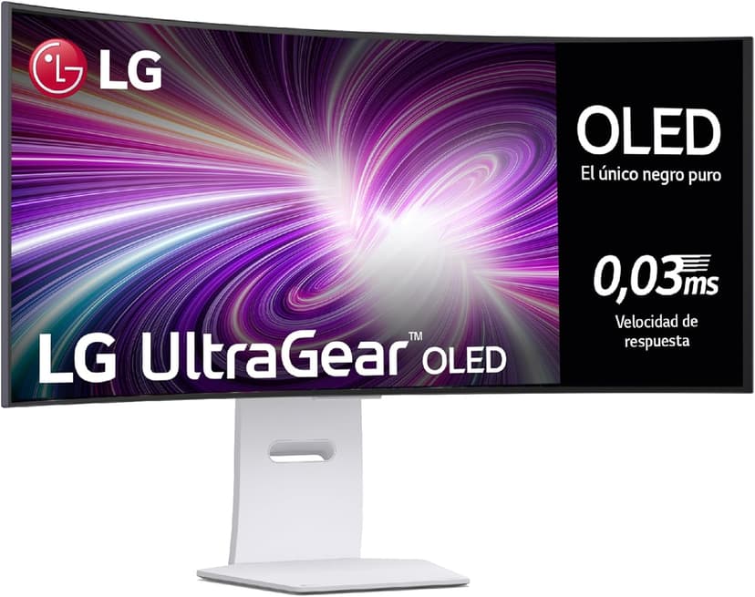LG 39GS95QE-W WQHD OLED Display, 39-inch, 3440 x 1440, 21:9, 0.03ms, 240Hz, F Classification, Micro Lens Array+ Technology, DisplayHDR True Black 400, White - 1