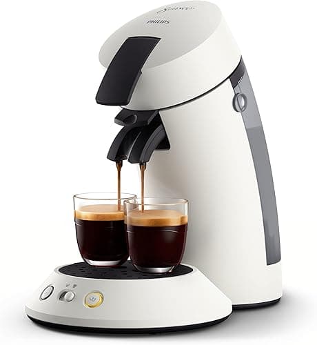 Philips Senseo Original Plus CSA210/10 Machine à café à dosettes (sélection de la puissance du café, technologie Coffee Boost, en plastique recyclé) Blanc