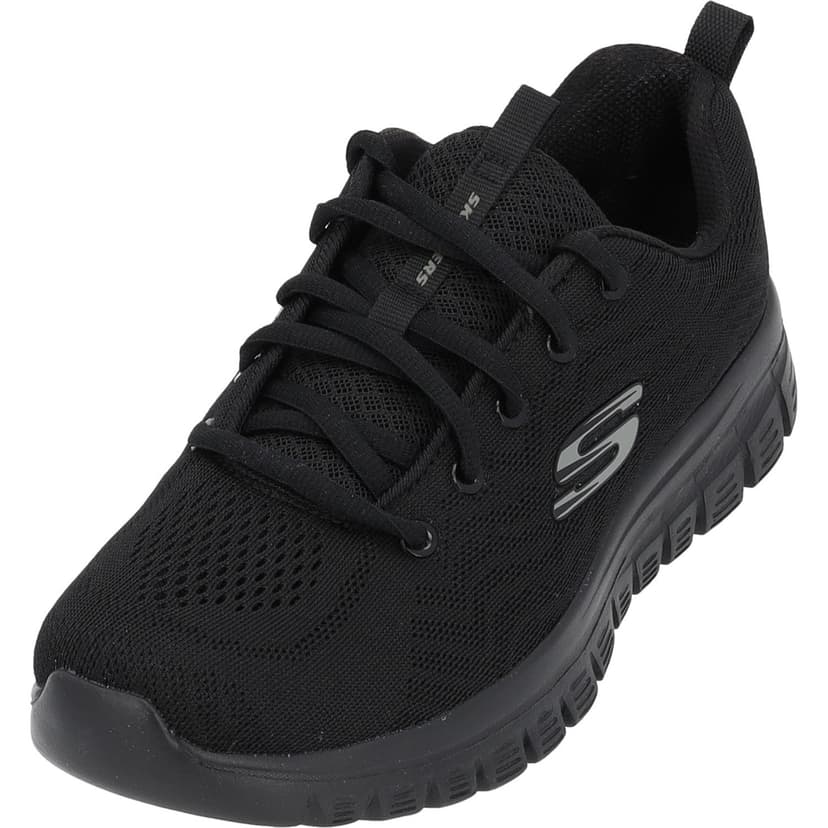 Skechers Women's Graceful Get Connected Sneaker, Black Me… - 1