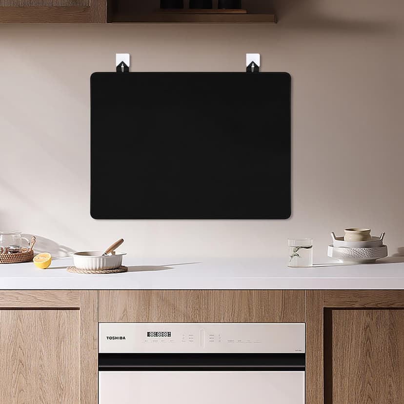 NVGFTG Hob Cover 62 × 53 cm Hob Cover One Piece Kitchen Cover Plate with Hook Hob Cover Plate for Ceramic Hob Cover Hob Induction Protective Mat Black - 5