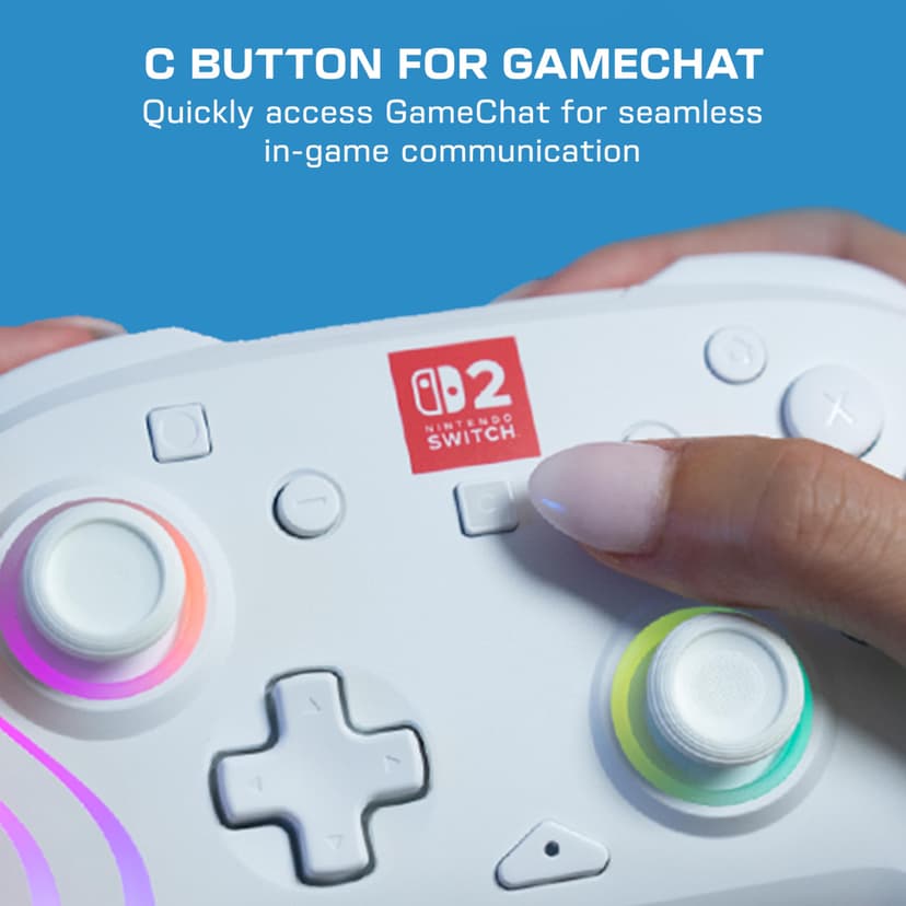 Turtle Beach Afterglow Wave White Wireless RGB Gaming Controller. Officially Licensed for Nintendo Switch 2 - 2