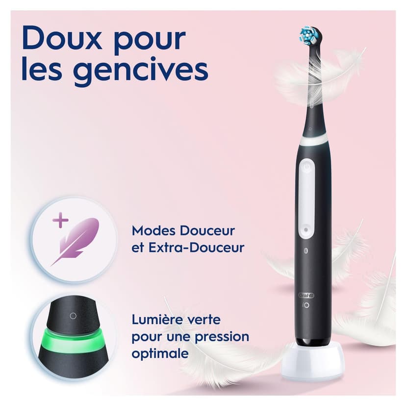 Oral-B iO 4 Brosse À Dents Électrique Noire, 1 Brossette, 1 Étui De Voyage - 3