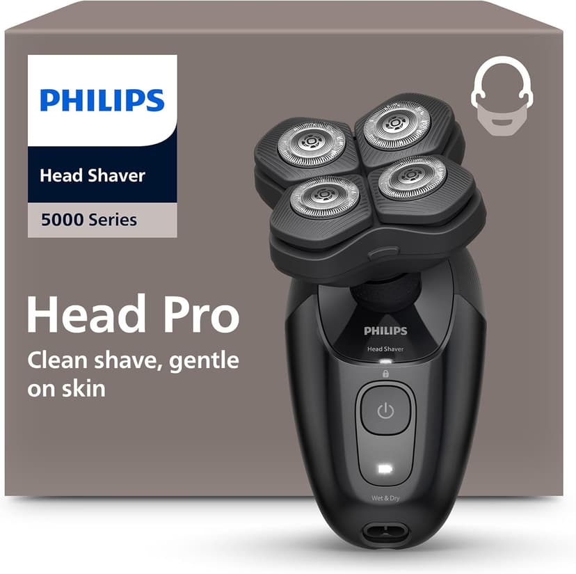 Philips Head Shaver Pro 5000 Series - Skull Shaver for Men and Women, 360° Flexing Head & ComfortCut Blades for Clean Shave, Gentle on Skin, Model HS5980/15 - 1
