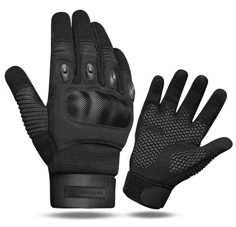 WFX Motorcycle Gloves for Men and Women Hard Knuckle Full Finger Touchscreen Motorbike Gloves for Bike Riding (BLACK, L) - 9