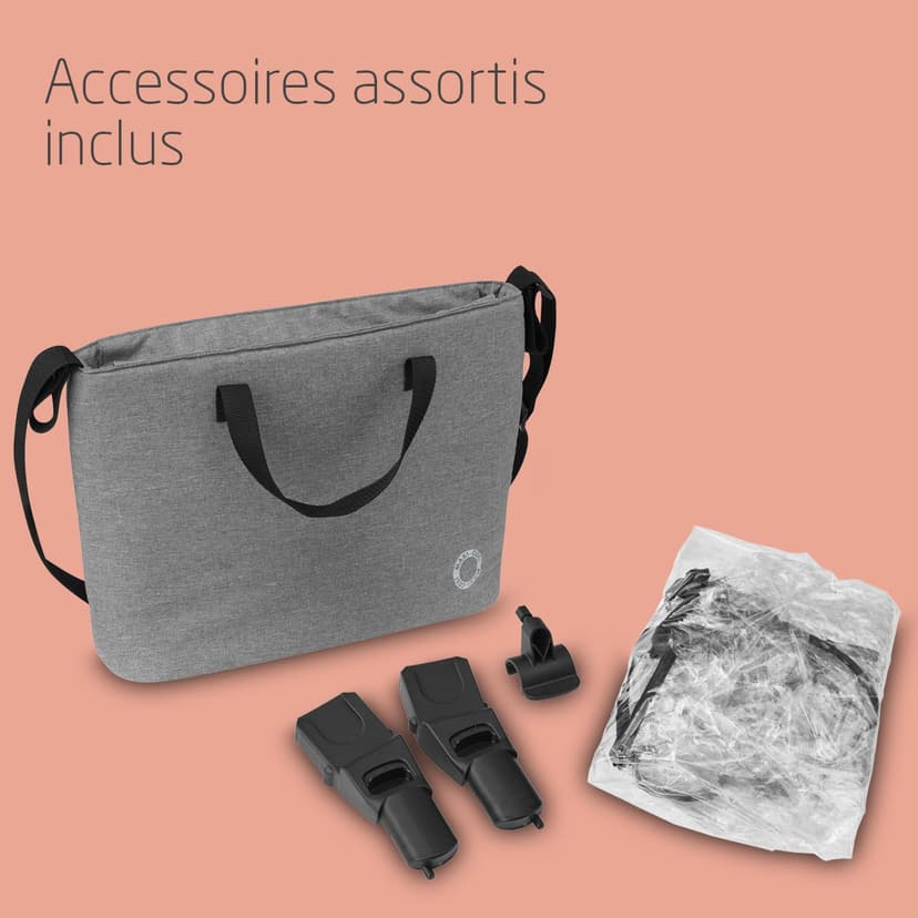 Maxi-COSI Zelia S Trio Stroller 3 in 1 Set, 0-4 Years, Up to 22 kg, Foldable, Compact and Adjustable Stroller, Includes CabrioFix S i-Size Car Seat, Accessories, Diaper Bag, Grey - 6