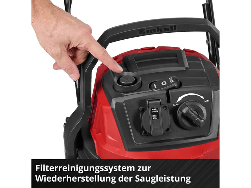 Einhell Water and dust vacuum cleaner TC-VC 3080 SACL (1150 W, capacity 220 mbar, tank 30 l, filtration class L, HEPA filter, filter cleaning, servo socket, with accessories) - 8