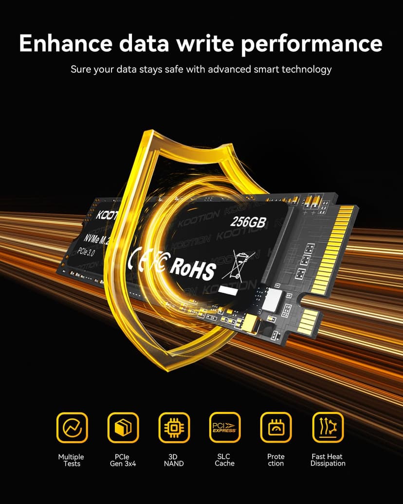 KOOTION Internal SSD 256GB NVMe M.2 PCIe 3.0 2280 SSD Hard Drive Gen3x4 Solid State Drive with up to 3000 MB/s, Compatible with Notebook, Laptops and Desktop PCs - 6