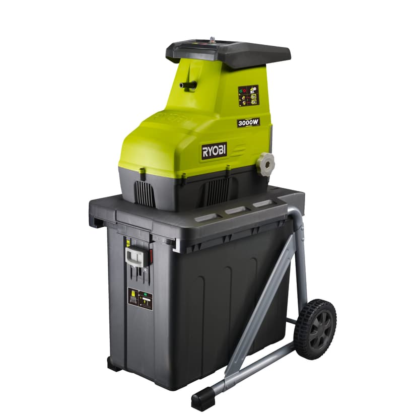 RYOBI - Bio shredder 220 V, 3000 W with wheels – Maximum branch diameter 45 mm, Rotation Inversion, Overload Protection, Manifold Tray 200 kg/h – 55 L, Push Button – RSH3045U - 2
