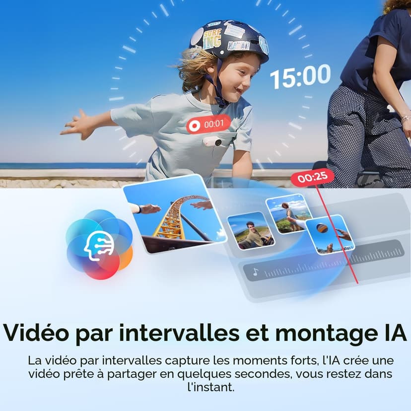 Insta360 GO 3S 64GB Arctic White - 4K Tiny Portable Vlogging Camera, Hands-Free POVs, Mount Anywhere, Stabilization, 140 Min Battery Life, 10m Waterproof, AI Editing, For Vlog, Travel, Outdoor - 7