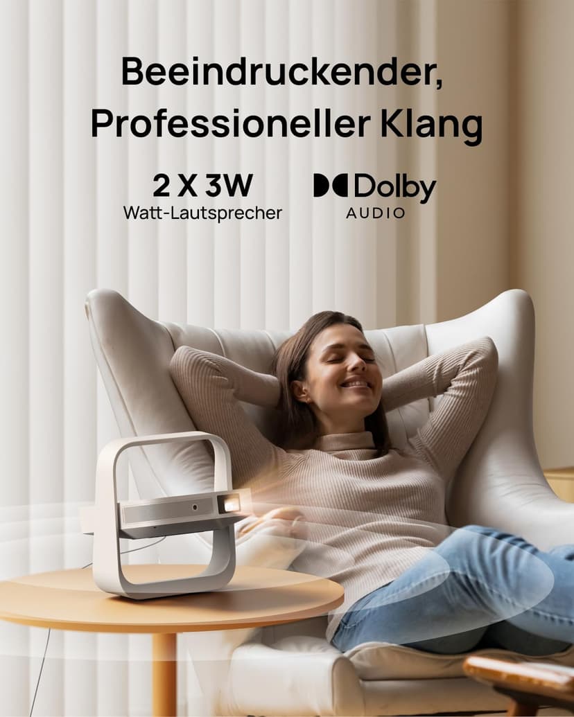 XGIMI Elfin Flip 1080P Video Projector, Licensed Netflix, Built-in Adjustable Stand, 400 ISO Lumens, Screen Adaption, 2 x Built-in 3W Speaker, Wi-Fi, Bluetooth, Screen Mirroring - 5