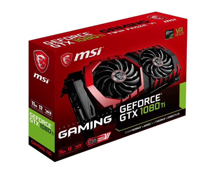 MSI NVIDIA GeForce GTX 1080 TI GAMING X 11G 11 GB GDDR5X 352-Bit Memory DVI/HDMI/DP PCI Express 3 Graphics Card - Black - 9