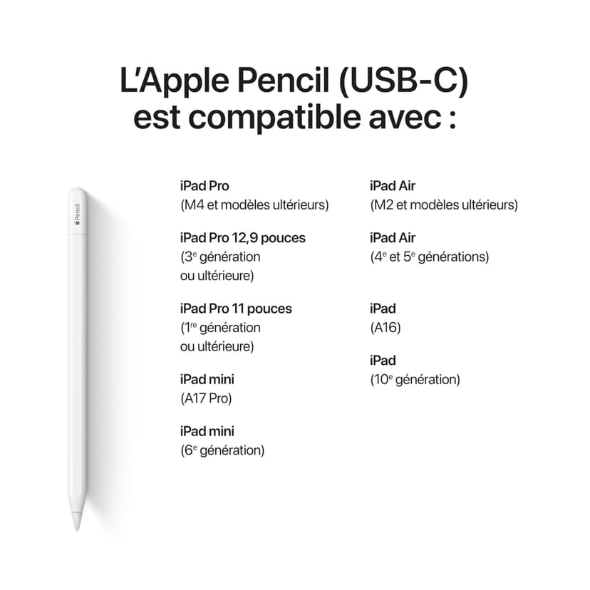 Apple Pencil (USB-C) : Précision au Pixel près, sensibilité à l’Inclinaison et à la Pression et Faible Latence de Pointe pour la Prise de Notes, Le Dessin et la Signature de Documents - 4