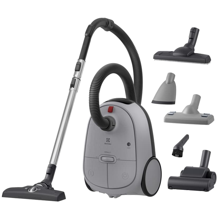 Electrolux 600 Animal, Vacuum Cleaner with Bag, Pet Hair Kit, 50% Recycled Plastic, Hygiene Filter 12 Washable, Cord 12 m XXL, EB61A5UG, Grey - 1