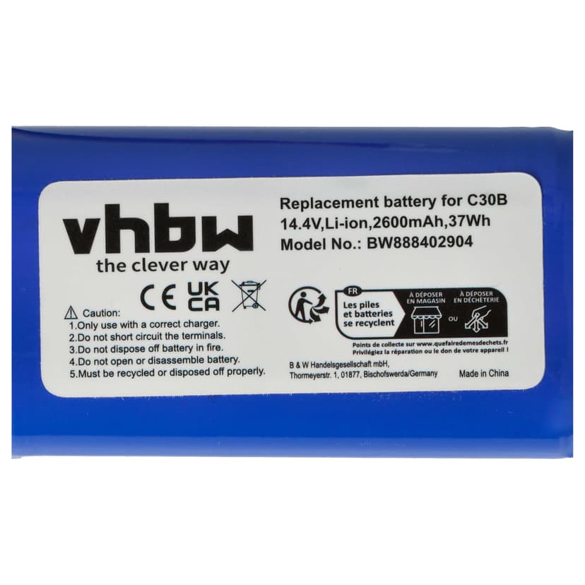 vhbw Battery Replacement for BLAUPUNKT D071-INR-CH-4S1P, 6.60.40.02-0 for Vacuum Cleaner (2600 mAh, 14.4 V, Li-Ion) - 5