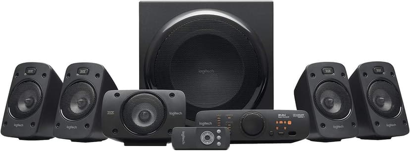 Logitech Z906 Système de Haut-Parleurs avec Son Surround 5.1, Certifié THX, Dolby & DTS, 1000 Watts en Puissance, Multi-Dispositifs, Entrées Multiples, Télécommande, Prise EU/France, PC/PS4/Xbox/TV - 1