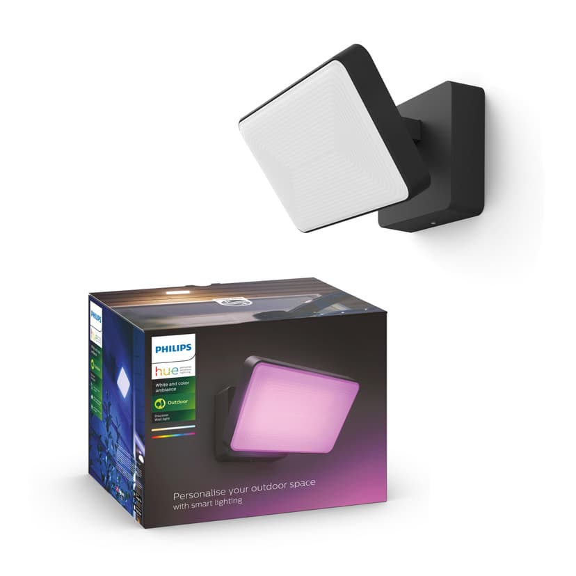 Philips Hue White & Color Ambiance Projecteur Extérieur DISCOVER, Éclairage extérieur en Aluminium Noir, Projecteur lumière compatible avec Alexa, Google Assistant et Apple Homekit - 3