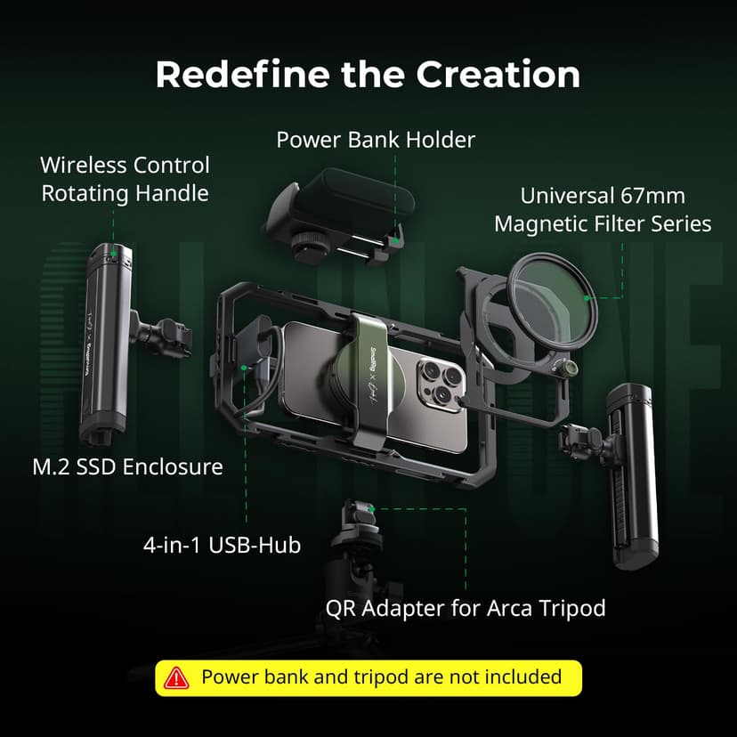 SMALLRIG x Brandon Li All-in-One Mobile Video Kit, Universal Quick Release Phone Video Rig Kit for iPhone for SamSung for Pixel, with 67mm VND Filter Wireless Rotatable Handles for M.2 SSD - 4596 - 2