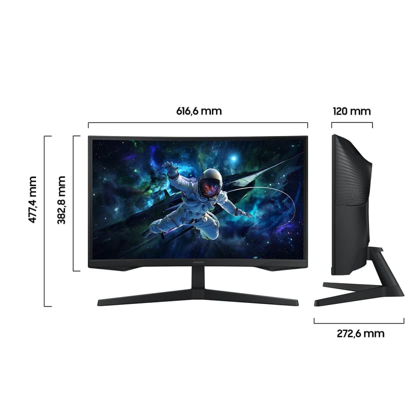 Samsung 27' Odyssey G55C Gaming Monitor, LS27CG554EUXEN - 2