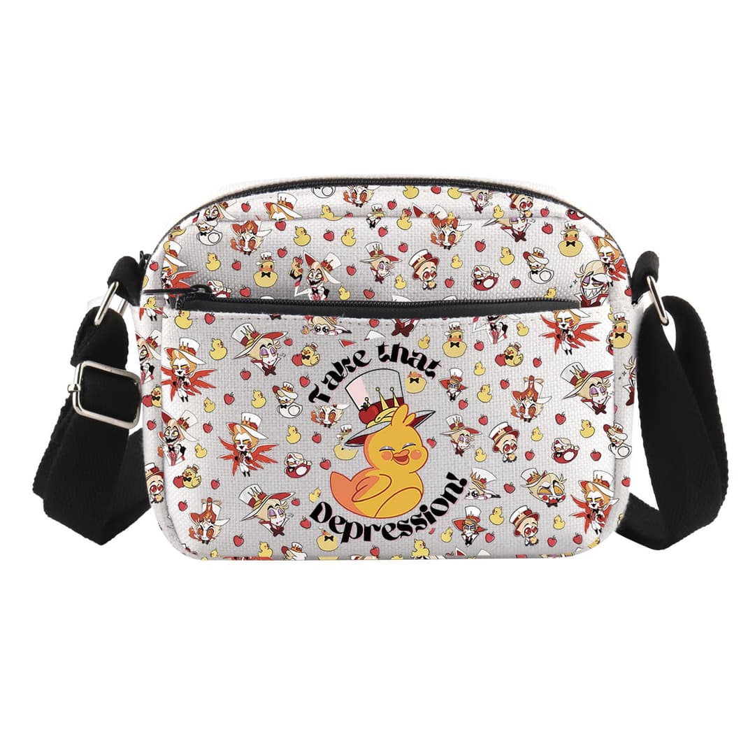 TSOTMO Cartoon Merch Gift Inspired Take That Depression Crossbody Purses Bag for Fans Hazbin TV Show