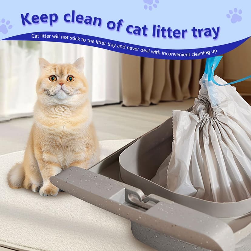 120 Count Cat Litter Box Bags for Neakasa and PetPivot Open Self-Cleaning Cat Litter Boxes, Extra Thick Heavy Duty Liners Replacement, Unscented, 27" x 13", Holds 22 lbs - 4