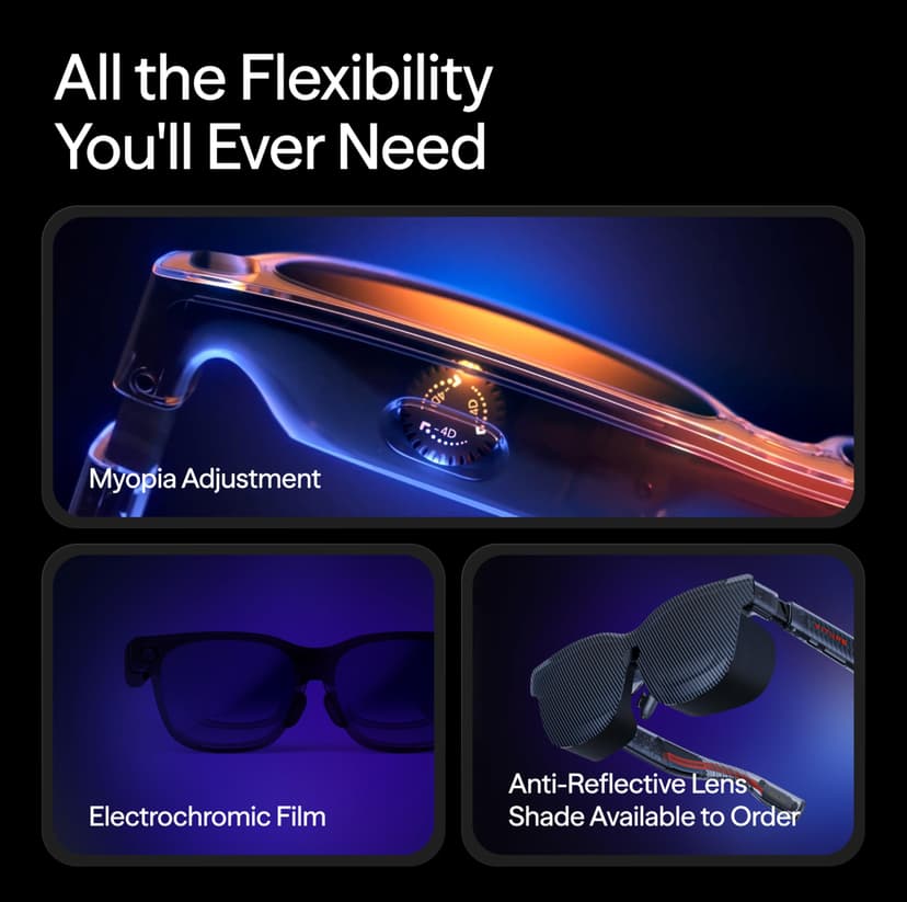 VITURE Luma Pro AR/XR Glasses — 152” 1200p Ultra Sharp Display, 1000 Nits, 52° FOV, Dimming Adjustments, for iPhone 17/16/15, Android, Mac, PC, Steam Deck, XR Experience for Switch 2-Regular - 4