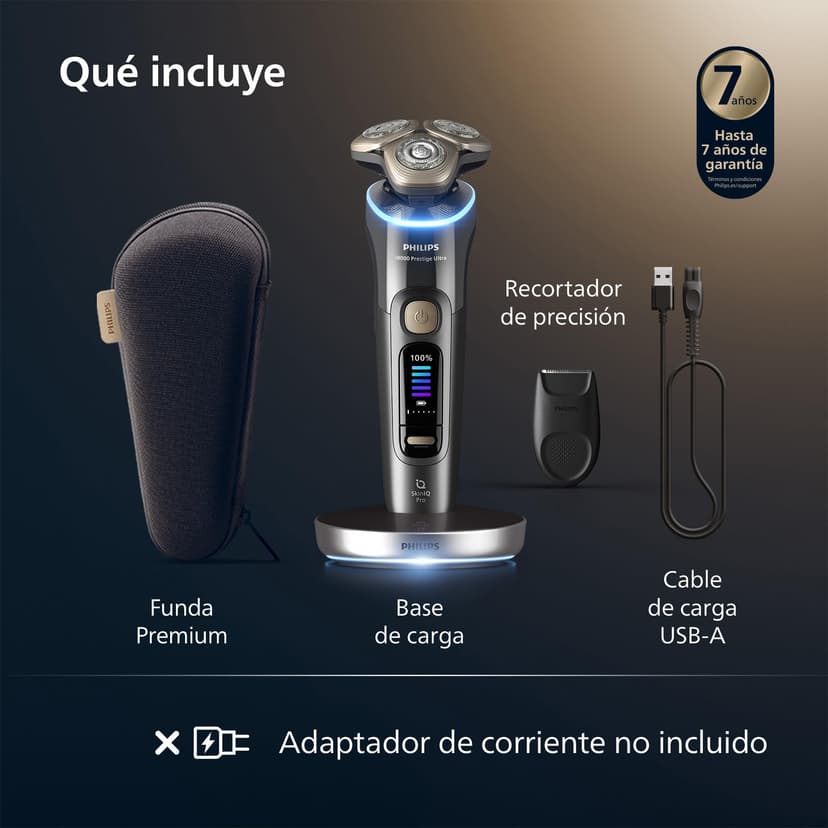 Philips Rasoir i9000 Prestige Ultra, Rasoir électrique sec et humide, technologie Skin IQ Pro, système Triple Lift & Cut, lames de précision NanoTech rotatives à 360°, 5 modes de rasage, XP9402/11 - 8