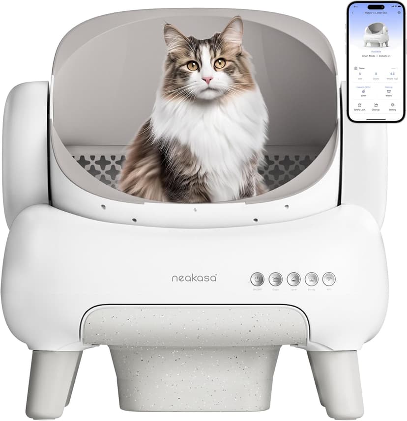 Neakasa M1 Plus Lite Self-Cleaning Cat Litter Tray, Open Top Automatic Litter Box with Large Capacity & App Control, Odour-Free Design for Busy Owners & Multi-Cat Homes, Ideal for Travel - 1