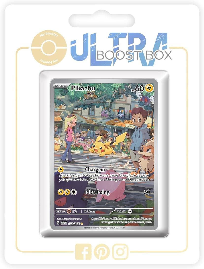 Pikachu 173/165 Alternative Pokémon Gallery Secrète - Myboost X Écarlate et Violet 3.5 151 - Coffret de 10 Cartes Pokémon Françaises - 1