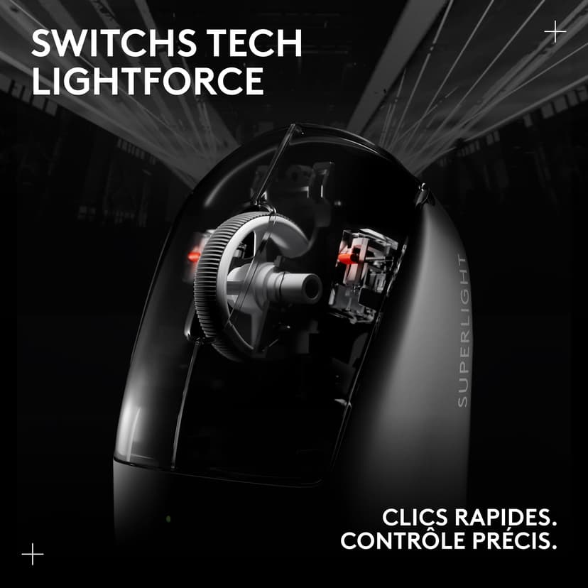 Logitech G PRO X SUPERLIGHT 2, Ratón inalámbrico para gamingratón Pro-Grade de 60 g con 5 botones programables,Europa del Este Envases,44 000 DPI,velocidad de respuesta de 8 kHz,USB-C, PC/Mac - Blanco - 5