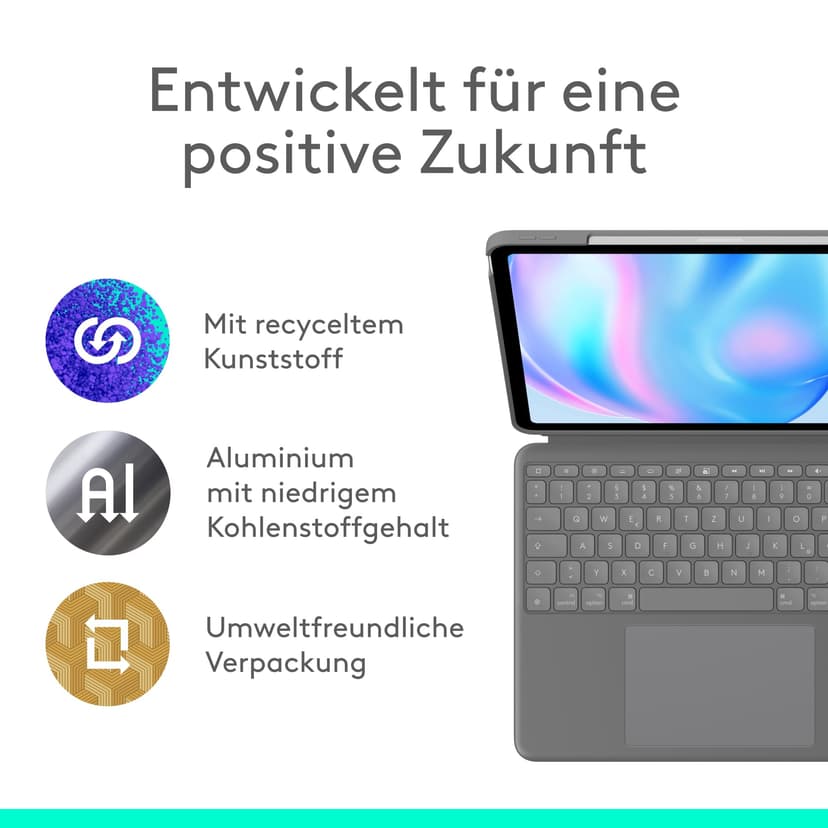 Logitech Combo Touch iPad Air 13 Pouces (M2)(2024) Keyboard Case - Clavier rétroéclairé détachable avec béquille, Confort de Frappe, Mode Multi-Usage - QWERTZ - 9
