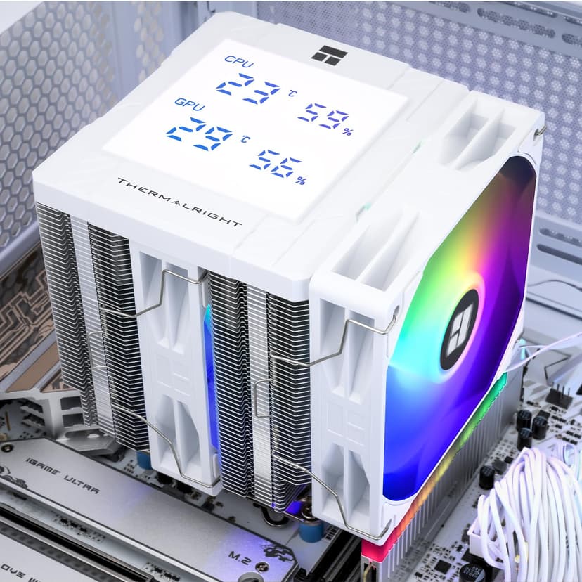 Thermalright TR Peerless Assassin 120 Digital ARGB White CPU Air Cooler, Digital Screen Cover, 6 Heatpipes Computer CPU Cooler, for AM4/AM5, Intel LGA1700/1851/115X/1200, PC Cooler - 4