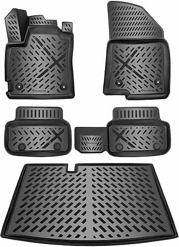 ELMASLINE Jeu de tapis en caoutchouc 3D et bac de coffre …