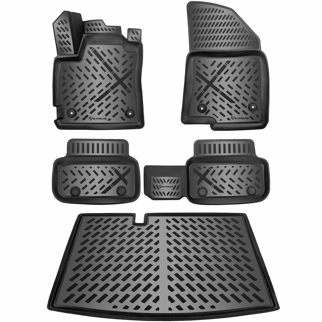 ELMASLINE Jeu de tapis en caoutchouc 3D et bac de coffre …