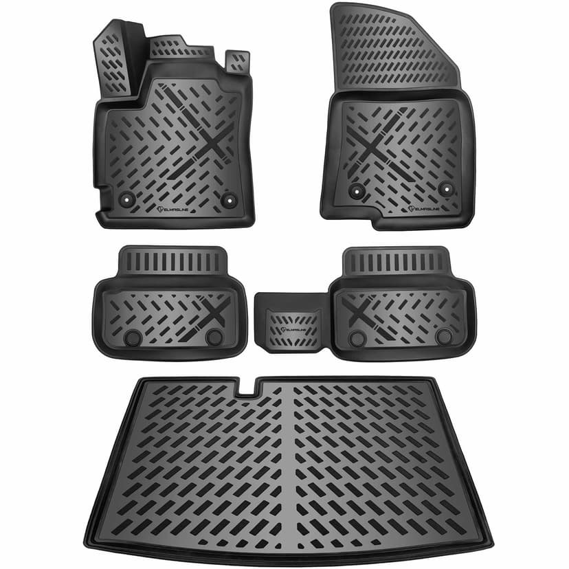 ELMASLINE Jeu de tapis en caoutchouc 3D et bac de coffre … - 1