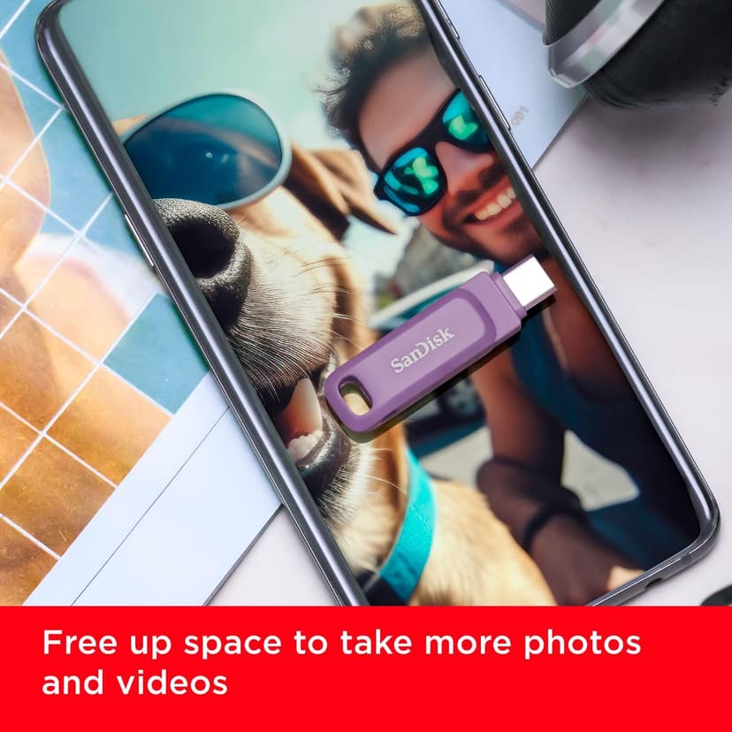 SanDisk Ultra Dual Drive Go USB Type-C Flash Drive 128GB (Memory stick up to 400 MB/s speeds, reversible Type-C & Type-A connectors for Android Smartphone, Tablets and Mac) Lavender - 3