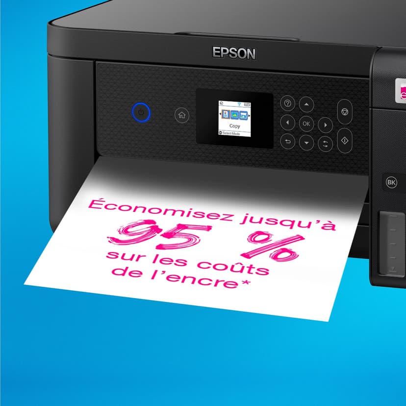 Epson Imprimante EcoTank ET-2851 avec réservoirs, Multifonction 3-en-1: Imprimante recto verso / Scanner / Copieur, A4, Jet d'encre couleur, Wifi Direct, Ecran, Faible coût par page, Compact - 7