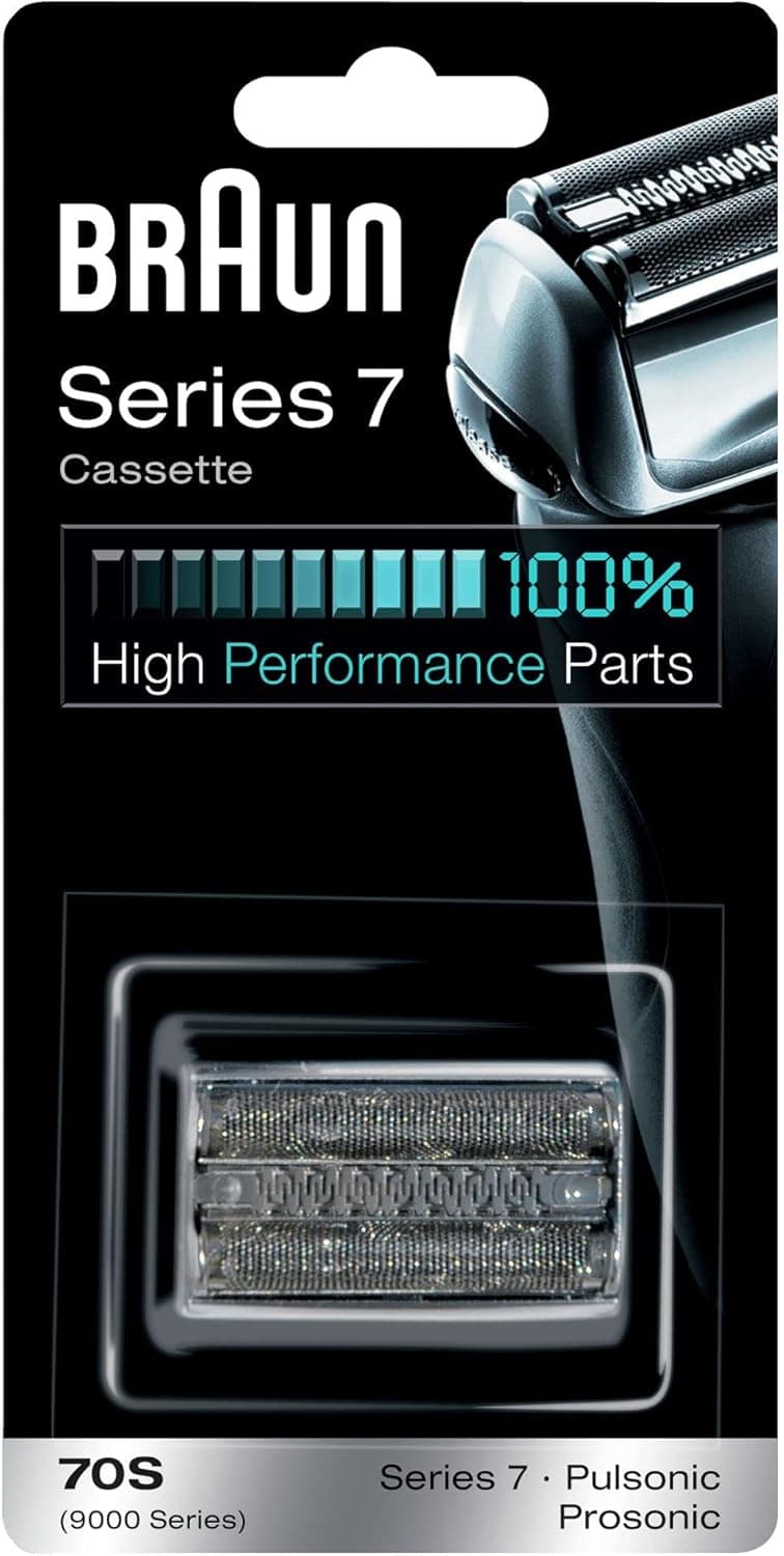 Braun Series 7 Electric Shaver Head ORIGINAL Replacement Cassette, Easily Attach Your New Shaver Head, Compatible with Generation Series 7, 70S, Silver