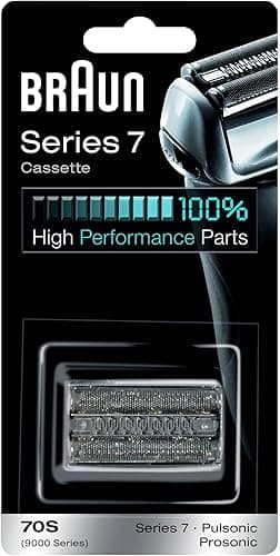 Braun Series 7 Electric Shaver Head ORIGINAL Replacement Cassette, Easily Attach Your New Shaver Head, Compatible with Generation Series 7, 70S, Silver