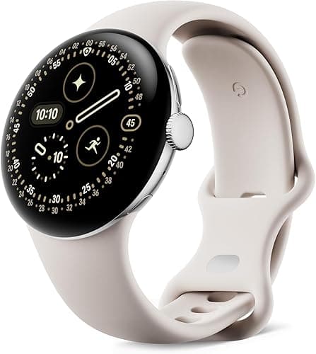 Google Pixel Watch 4 (41 mm) - Android smartwatch with Domed Display, Comprehensive Health and Fitness Tracking and Help from Gemini - Polished Silver Aluminium Case - Porcelain Active Band - Wi-Fi