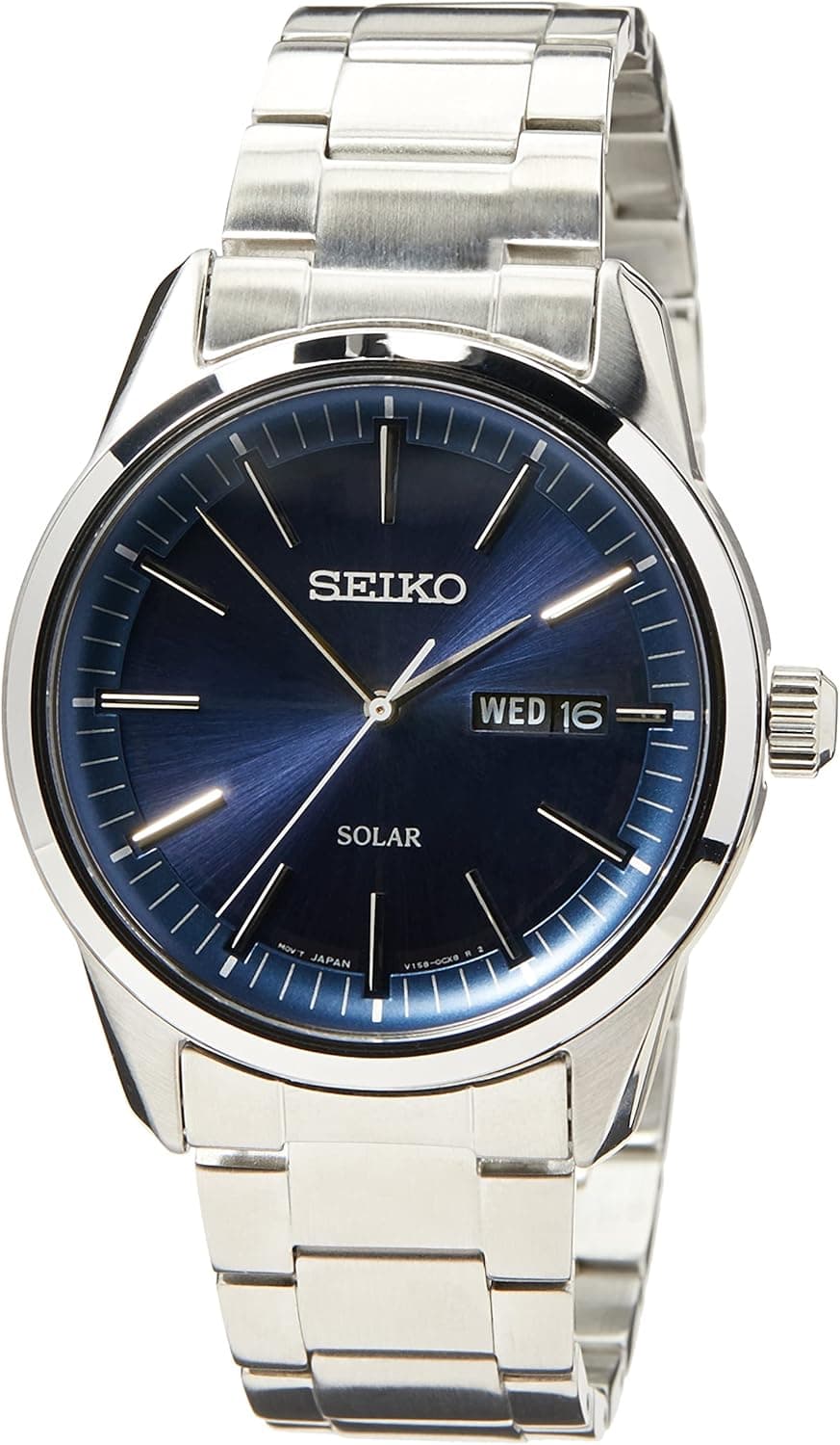 Seiko Solar Men's Watch Stainless Steel Metal Strap SNE525P1