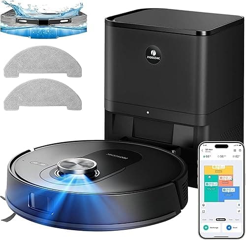 Proscenic Q8 Max+ Robot Vacuum Cleaner with 8000 Pa Maping, 200 Minutes, Automatic Obstacle Avoidance, Vacuum Cleaner with WiFi/Alexa/App, for Carpet, Floor and Hair