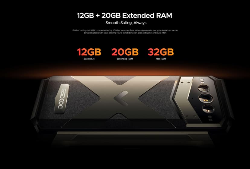 DOOGEE VMAX Pro 5G Rugged Smartphone, 22000 mAh Battery, 32 GB + 512 GB Smartphone without Contract, 6.58 Inch FHD+, 108 MP + 20 MP Night Vision + 16 MP, Android 14 Simlock-free Mobile Phone, NFC - 6