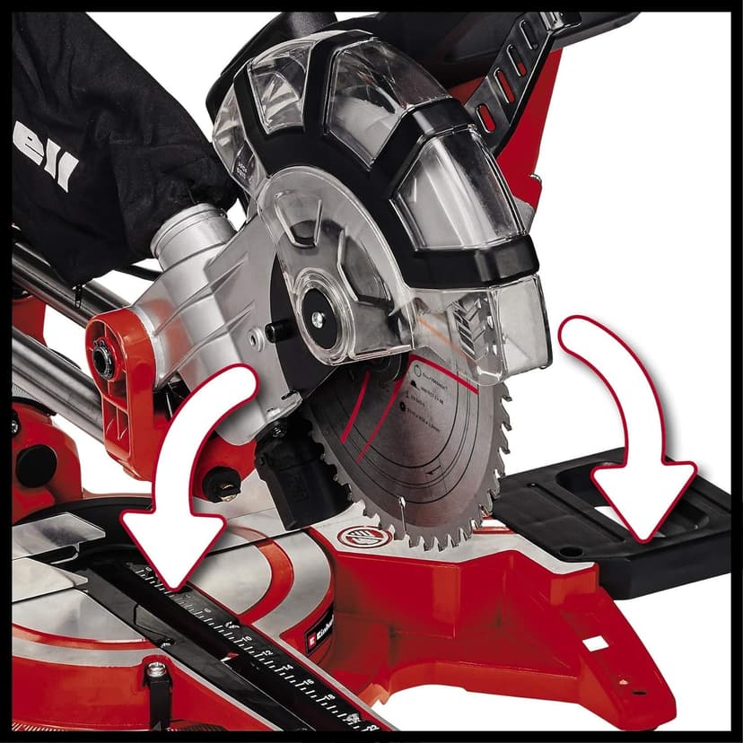 Einhell Dual Bevel Sliding Mitre Saw 1800W, +/-45° Mitre, +/-47° Bevel Saw with 48T Blade for Cutting Wood, Dust Extraction, Laser, Suitable for Materials Such as Wood, Coated Boards or Plastic - 5