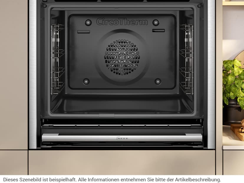 Neff CircoTerm, Slide and Hide B54CR71N0, N70, 60 x 60 cm, Stainless Steel, 3.7 Inch Full Touch TFT Colour and Graphic Display, Pyrolysis, Home Connect, Soft Opening and Close - 3