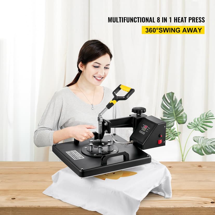 VEVOR Machine de Presse Chaude 8 en 1 Double Affichage 38 x 38 cm Presse à Chaud Machine Sublimation Presse de Chaleur 1250 W Presse de Transfert - 2