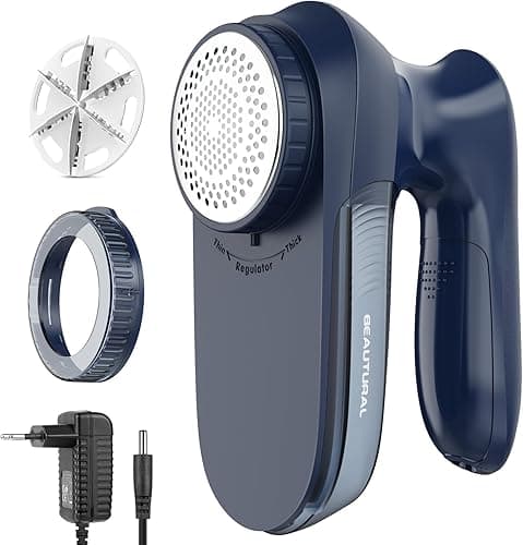 BEAUTURAL Rasoir Anti-Bouloche Professionnel, Rasoir de Peluches Puissant et Efficace pour Les Vêtements et Les Meubles, Adaptateur Secteur ou Alimenté par Batterie, Spécial pour Votre Famille